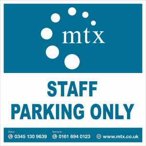 MTX Contracts Site Safety SS-0023 Staff Parking Only