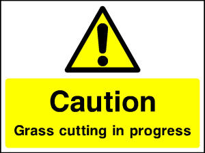 Caution grass cutting in progress CONS0069