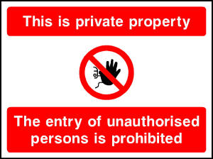This is private property CONS0086
