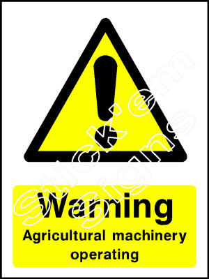 COUN0026 Warning Agricultural machinery operating