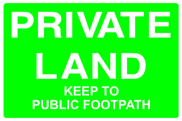 COUN3064 Private Land Keep to the public footpath