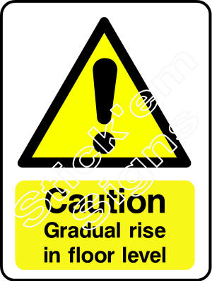 DDA0001 Caution Gradual rise in floor level