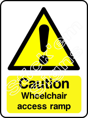 DDA0003 Caution Wheelchair access ramp