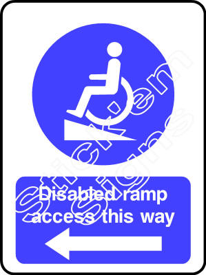 DDA0008 Disabled ramp access this way arrow left