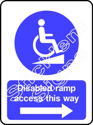 DDA0009 Disabled ramp access this way arrow right