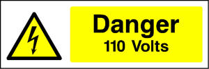 EH-WARN0001 Danger 110 Volts