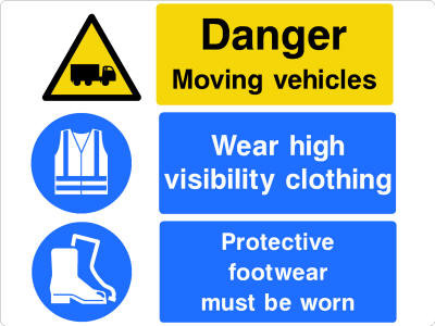 11475-I Beware of moving vehicles 400x300mm