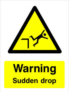 11475-J Warning Sudden drop 300x400mm