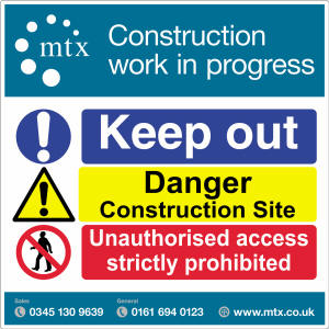 MTX Contracts Site Safety SS-0002 Keep Out Danger