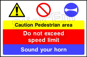 Caution pedestrian area CONS0081