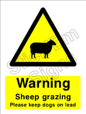 COUN0010 Warning Sheep grazing Please keep dogs on lead