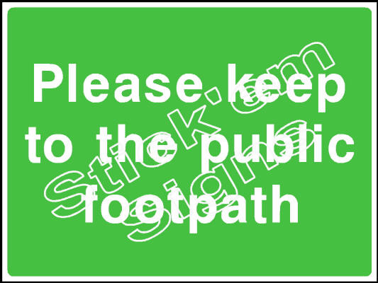 COUN0054 Please keep to the public footpath