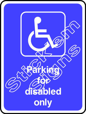 DDA0013 Parking for disabled only